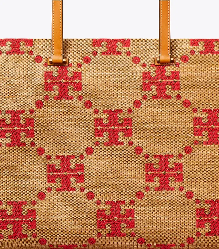 T Monogram Woven Tote - Image 4