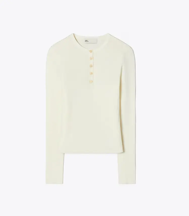 Ribbed Viscose Henley