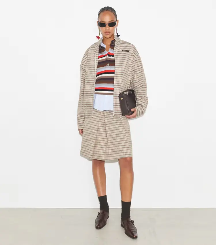 Nylon Plaid Golf Jacket - Image 3