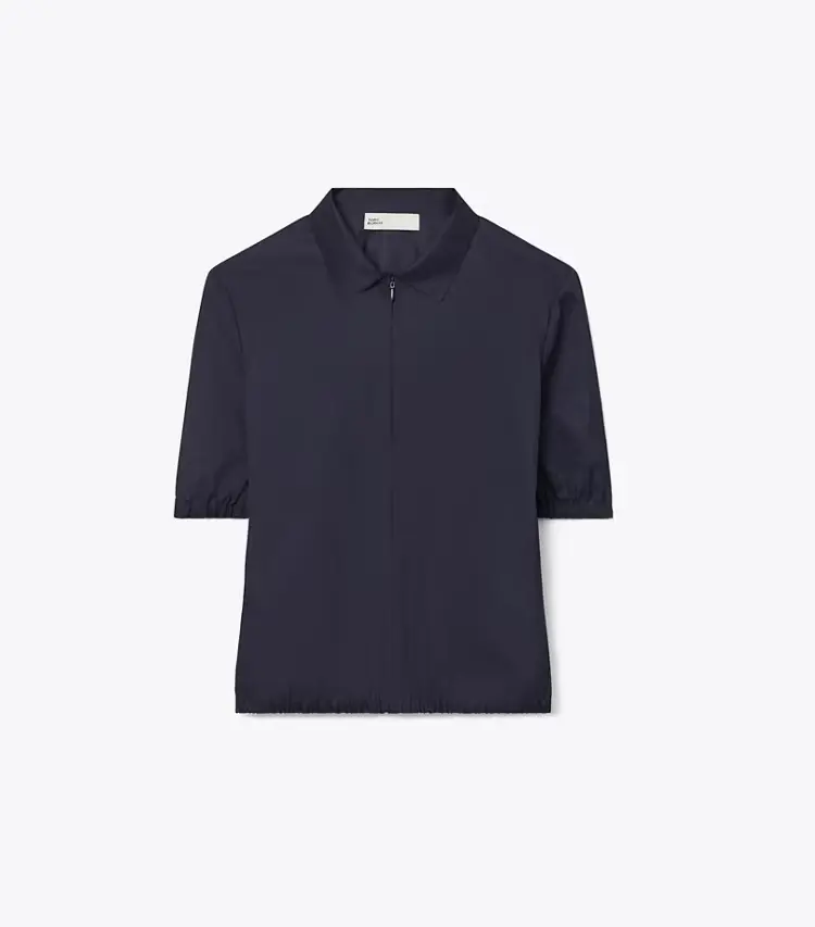 Nylon Taffeta Zip Polo